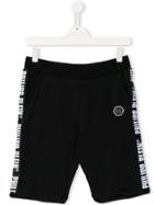 Philipp Plein Junior Logo Trimmed Shorts - Black