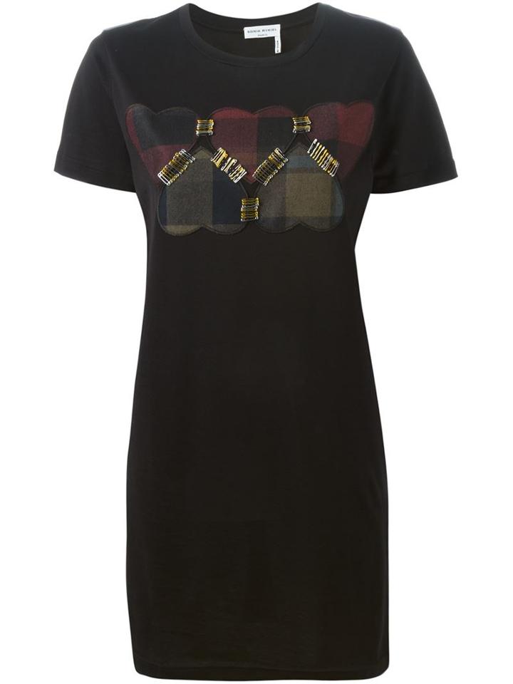 Sonia Rykiel Hearts Applique And Bobby Pins T-shirt Dress
