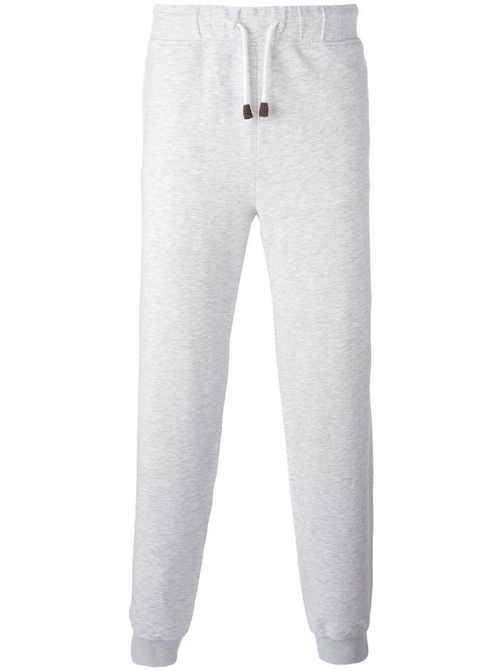 Loro Piana Drawstring Sweatpants, Men's, Size: Large, Grey, Cotton/spandex/elastane