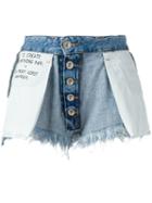 Unravel Project Inside Out Denim Shorts, Women's, Size: 26, Blue, Cotton/polyester