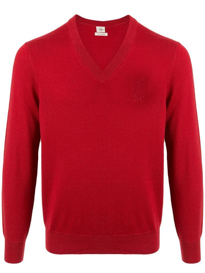 Kent & Curwen V-neck Pullover - Red