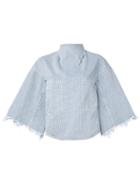 Toga - Striped Denim Blouse - Women - Cotton - 36, Blue, Cotton