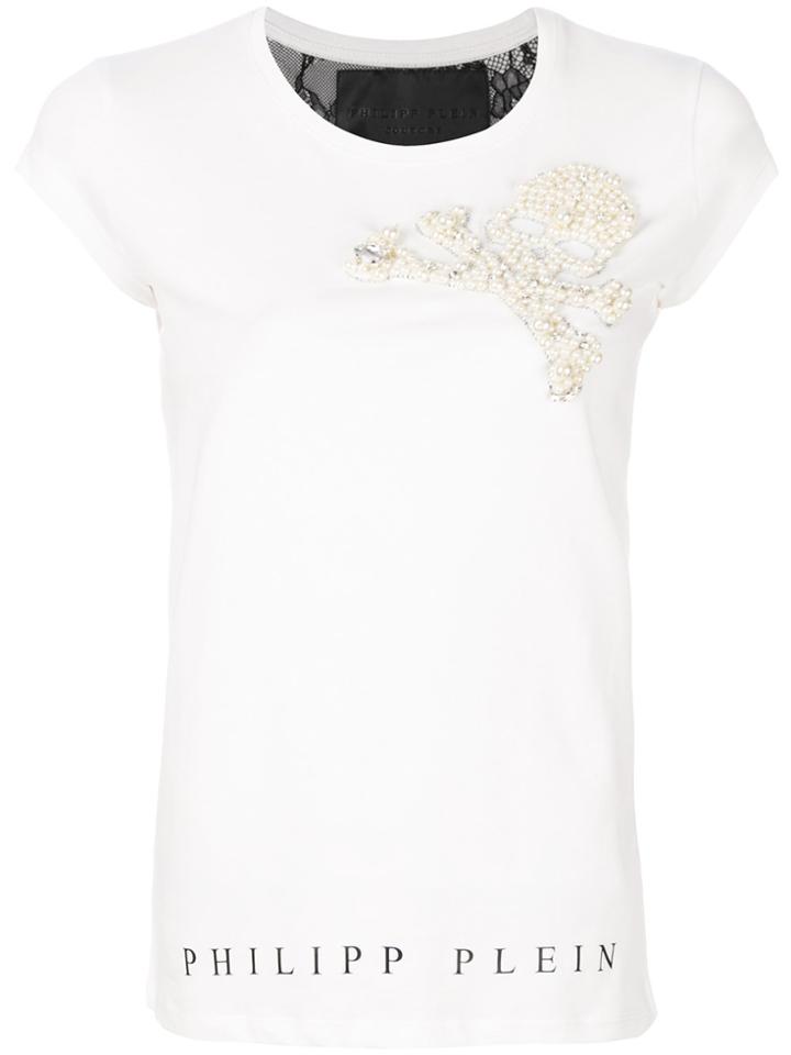 Philipp Plein Pearl Skull T-shirt - White