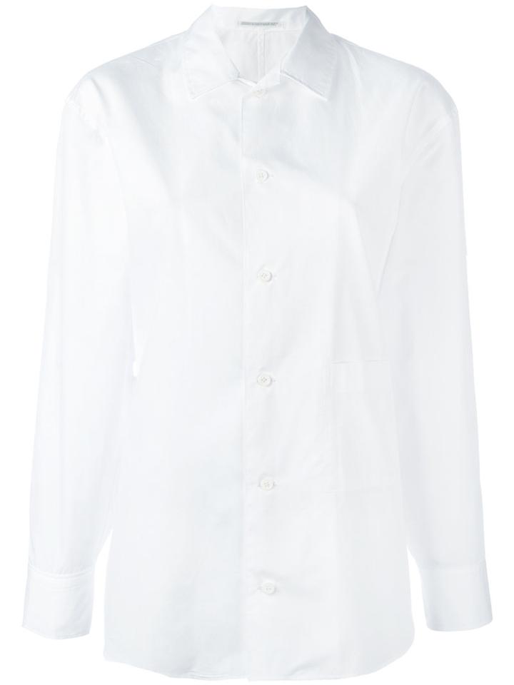 Yohji Yamamoto - Pocket Detail Slim-fit Shirt - Women - Cotton - 1, White, Cotton