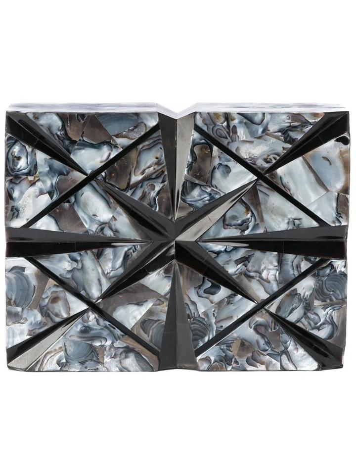 Nathalie Trad 'lynx' Clutch, Women's, Grey, Agate