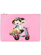 Dolce & Gabbana #dg Family Patch Clutch, Women's, Leather/brass