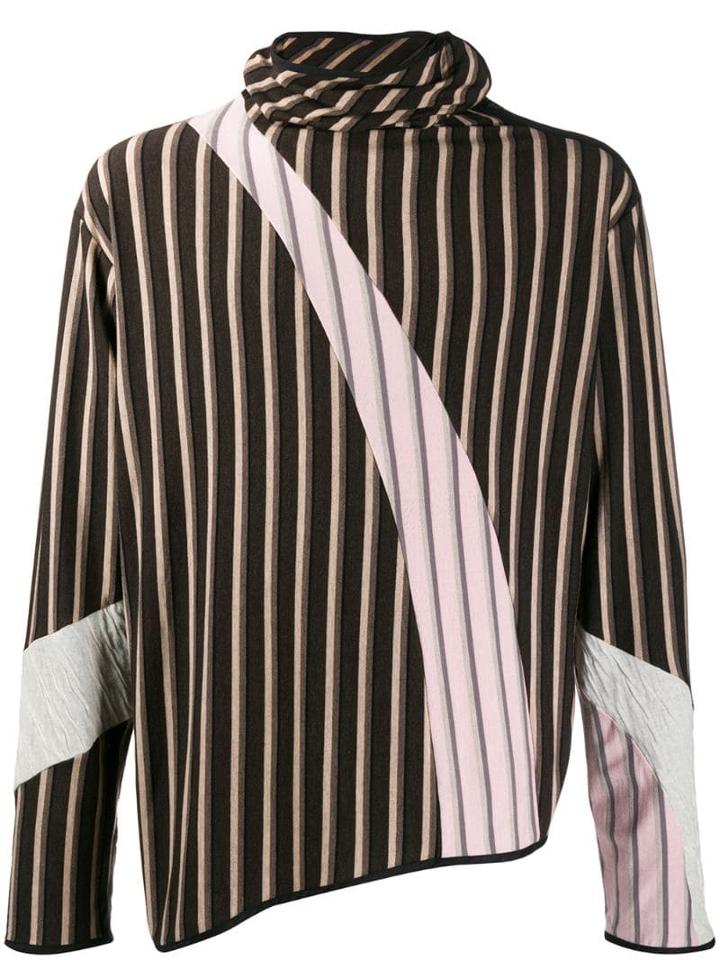 Kiko Kostadinov Striped Roll-neck Jumper - Brown