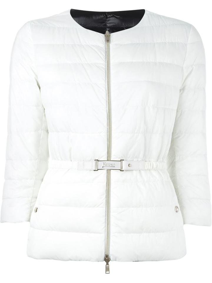 Herno Reversible Padded Jacket, Women's, Size: 42, White, Polyamide/polyurethane/goose Down