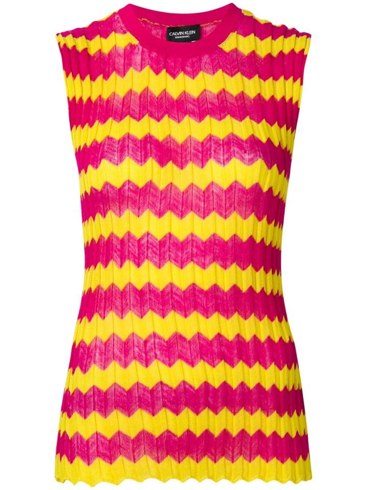 Calvin Klein 205w39nyc Zig Zag Knitted Top - Pink