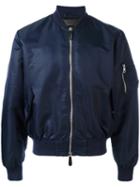 J.w.anderson Classic Bomber Jacket, Men's, Size: 50, Blue, Nylon/cotton/polyamide/leather