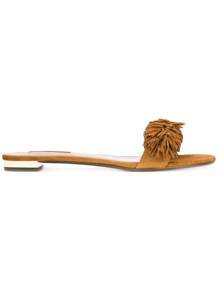 Aquazzura 'wild Thing' Slide Sandals - Brown