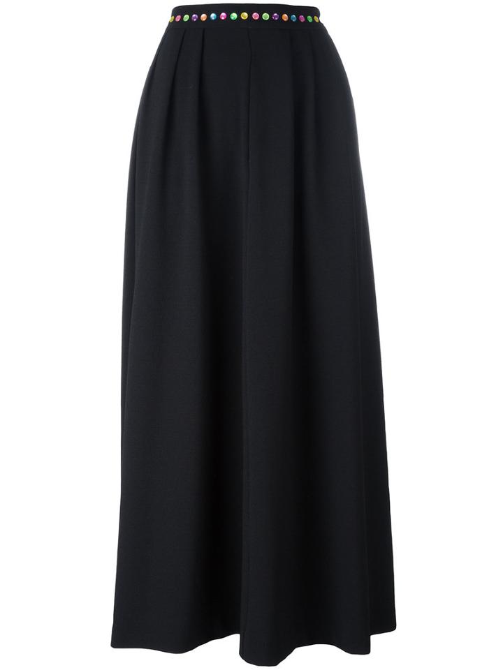 Love Moschino Full Maxi Skirt, Women's, Size: 40, Black, Polyester/spandex/elastane
