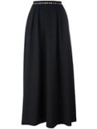Love Moschino Full Maxi Skirt, Women's, Size: 40, Black, Polyester/spandex/elastane