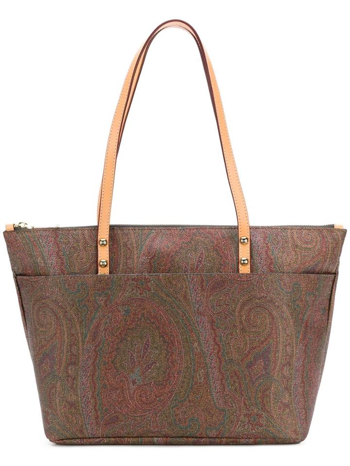 Etro Printed Handbag - Brown