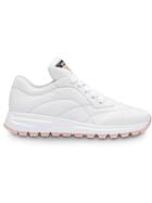 Prada Leather Sneakers - F0cky White/orchid Pink