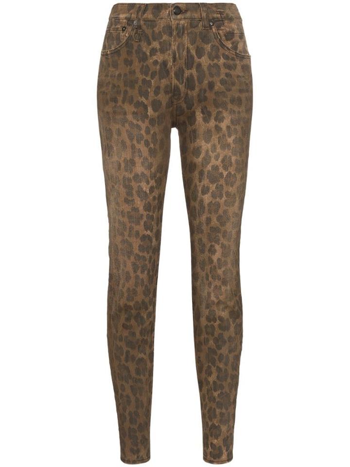R13 Leopard-print Skinny Jeans - Brown