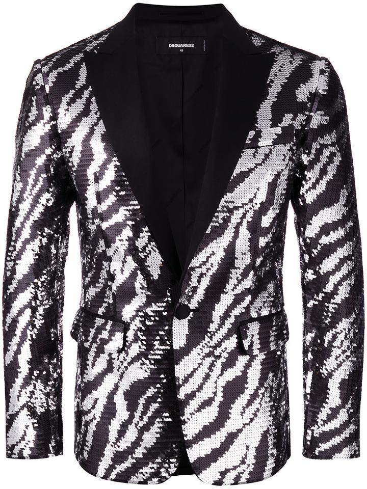 Dsquared2 Giacca Tiger Flash Jacket, Men's, Size: 48, Grey, Cotton/polyester/silk/cotton