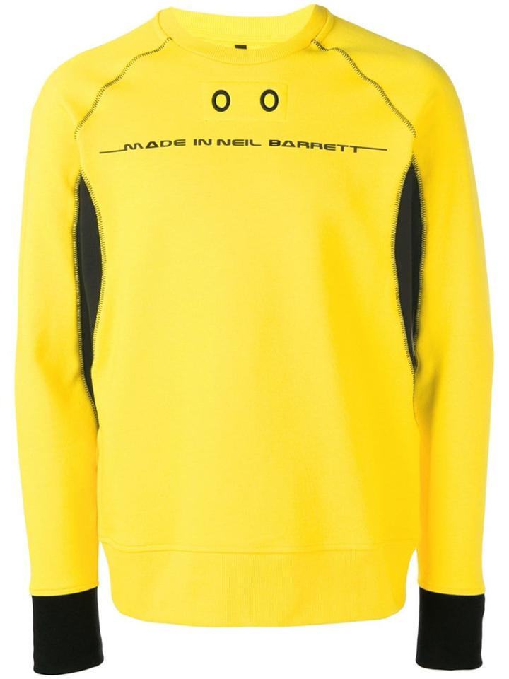 Neil Barrett Colour Block Sweatshirt - Yellow