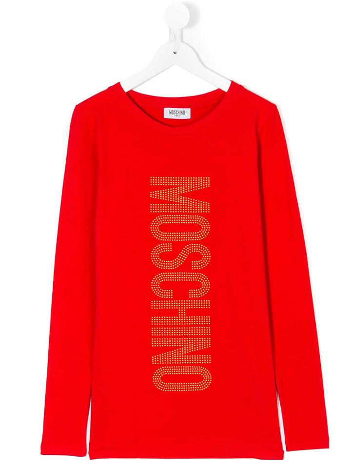 Moschino Kids - Logo Long Sleeve T-shirt - Kids - Cotton/spandex/elastane - 14 Yrs, Red