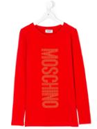Moschino Kids - Logo Long Sleeve T-shirt - Kids - Cotton/spandex/elastane - 14 Yrs, Red