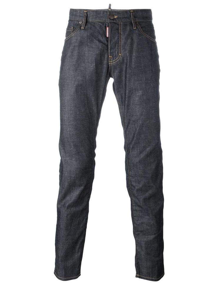 Dsquared2 'skater' Creased Effect Jeans, Men's, Size: 50, Blue, Cotton/polyester