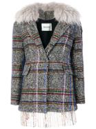 Ava Adore Plaid Embroidered Jacket - Grey
