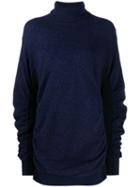 Mm6 Maison Margiela Ruched Roll-neck Jumper - Blue