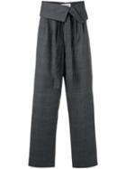 Loewe Checked Folded Waist Trousers - Grey