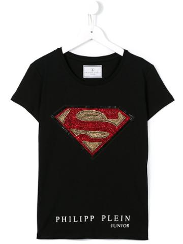 Philipp Plein Kids Superman Logo T-shirt