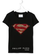 Philipp Plein Kids Superman Logo T-shirt