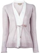 Fay Buckle Fastened Cardigan, Women's, Size: L, Pink/purple, Viscose/polyester/cotton/silk