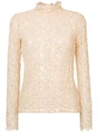 Helmut Lang Lace High Neck Top - Yellow & Orange