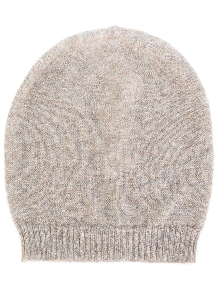 Rick Owens Ribbed Beanie - Nude & Neutrals