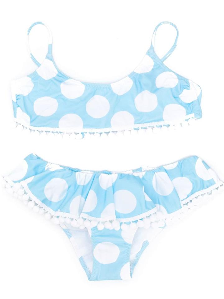 Mc2 Saint Barth Kids Halo Polka-dot Bikini - Blue