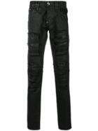 Philipp Plein Plated Biker Jeans - Black