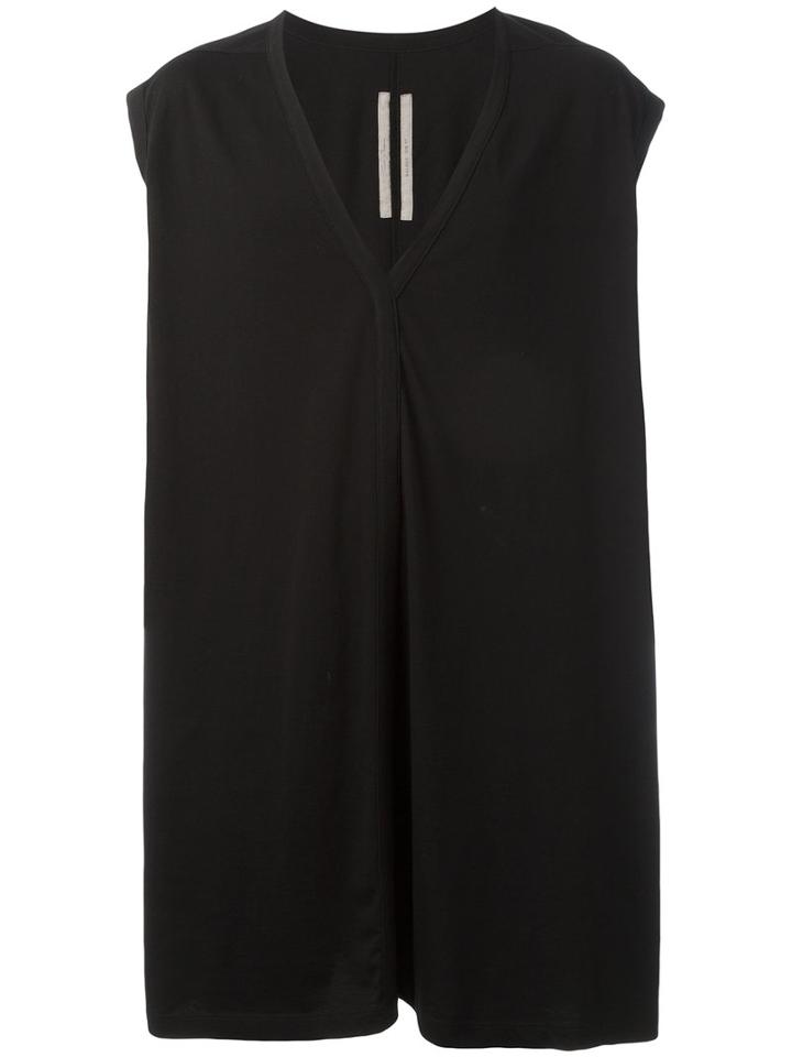 Rick Owens Deep V-neck Vest, Men's, Size: Medium, Black, Cotton