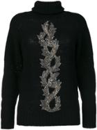 Jo No Fui Embellished Sweater - Black