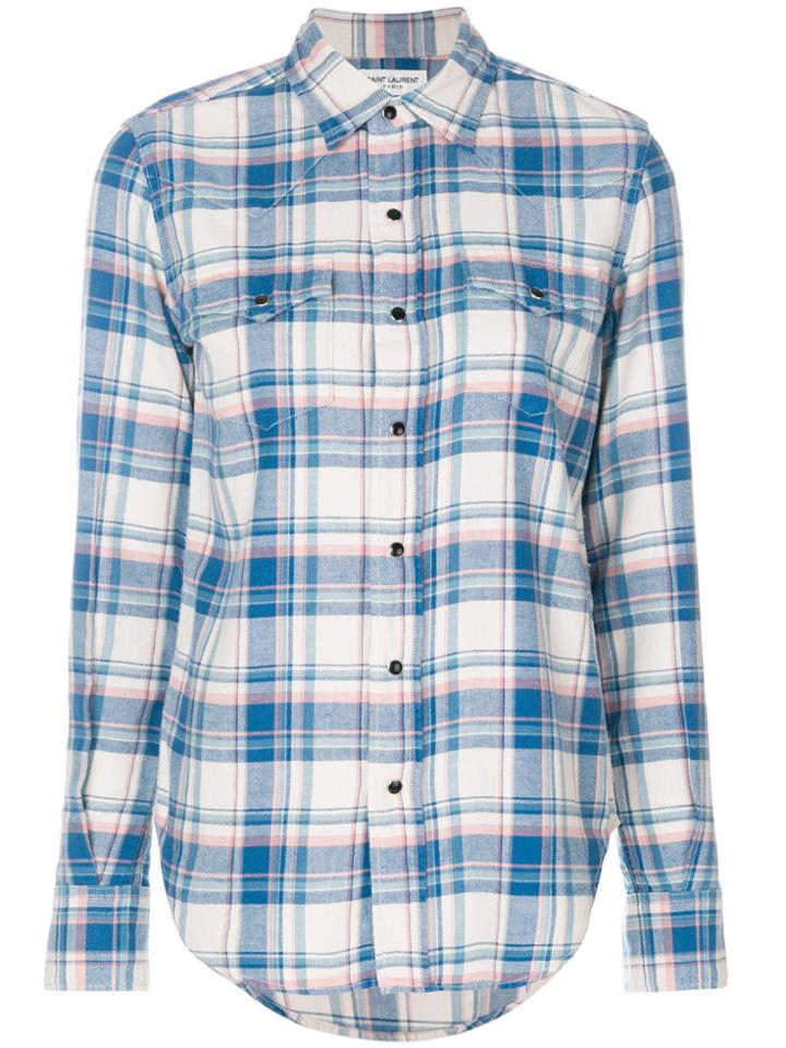 Saint Laurent Plaid Print Shirt - Multicolour