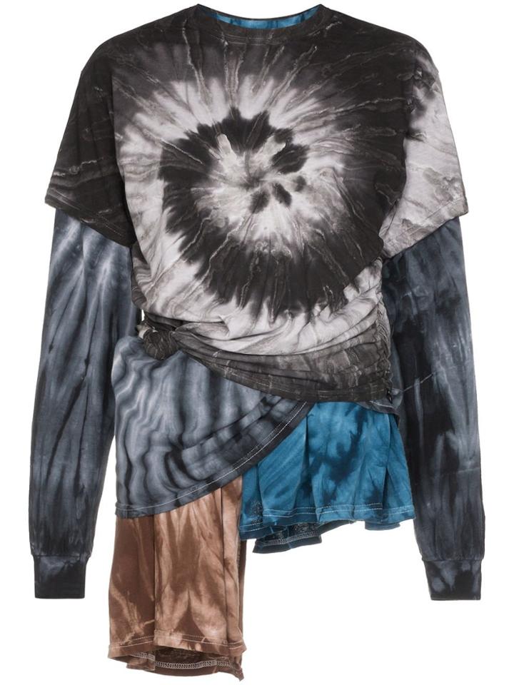 Collina Strada Contrast Tie Dye Top - Black