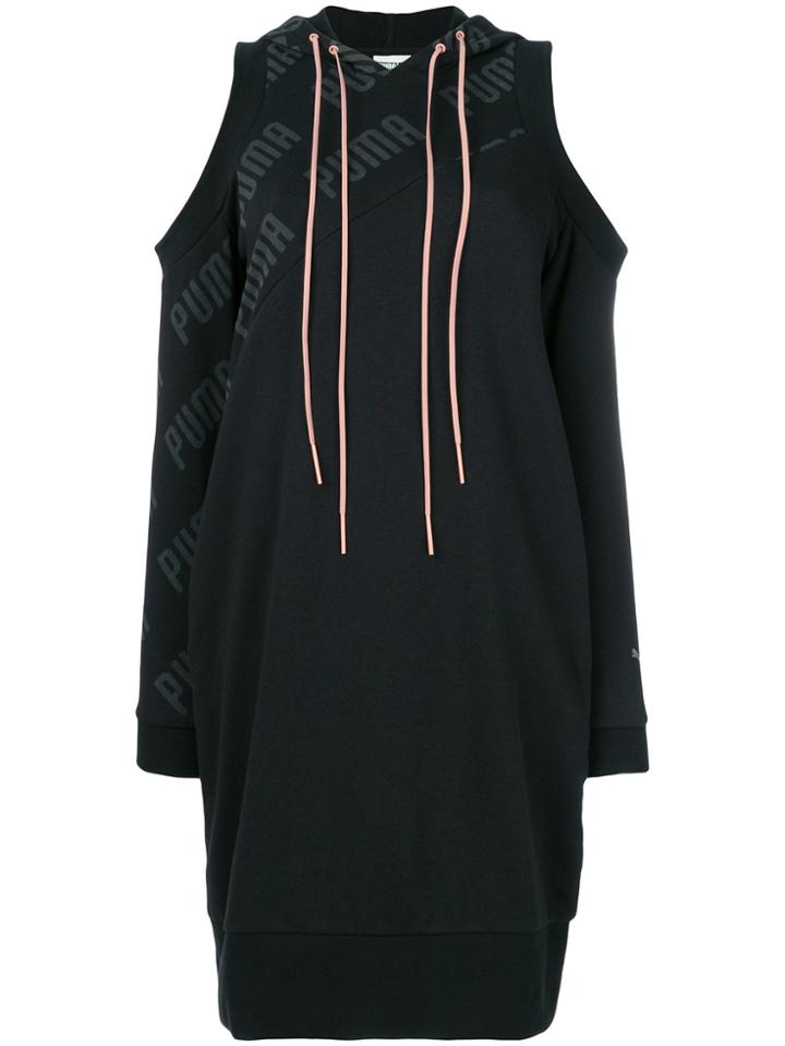 Puma Cold Shoulder Oversized Hoodie - Black