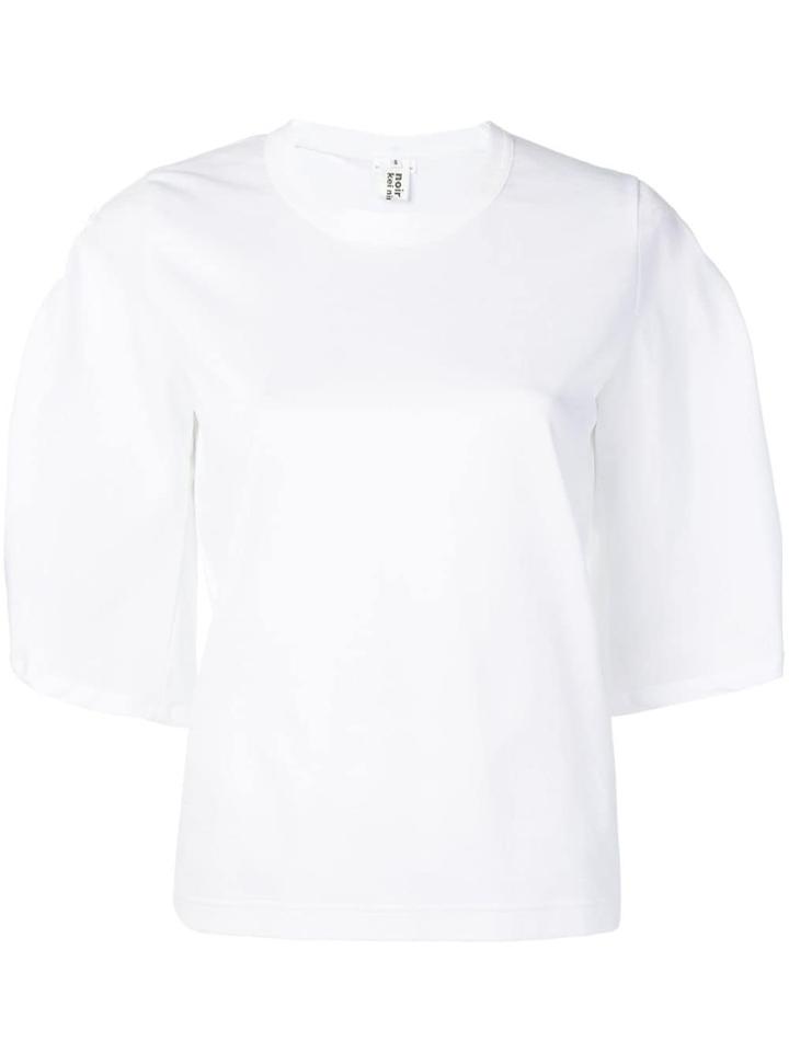 Comme Des Garçons Noir Kei Ninomiya Buckle Sleeve T-shirt - White