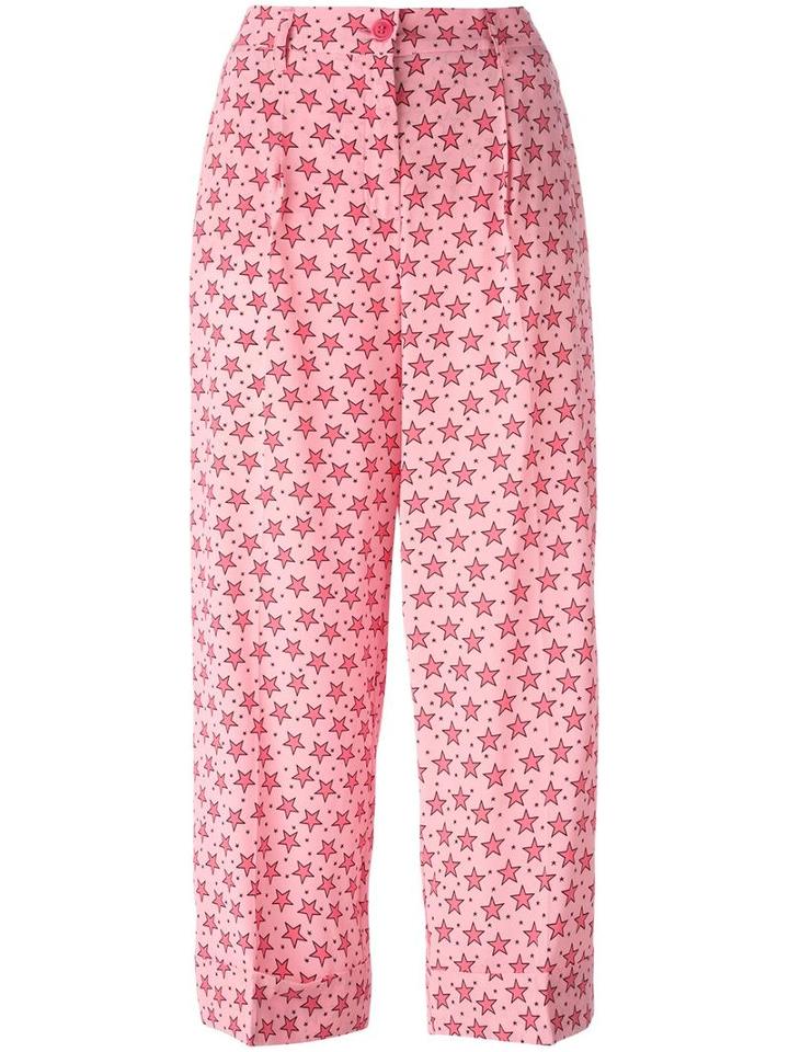 P.a.r.o.s.h. Sting Star Print Trousers, Women's, Pink/purple, Silk/spandex/elastane
