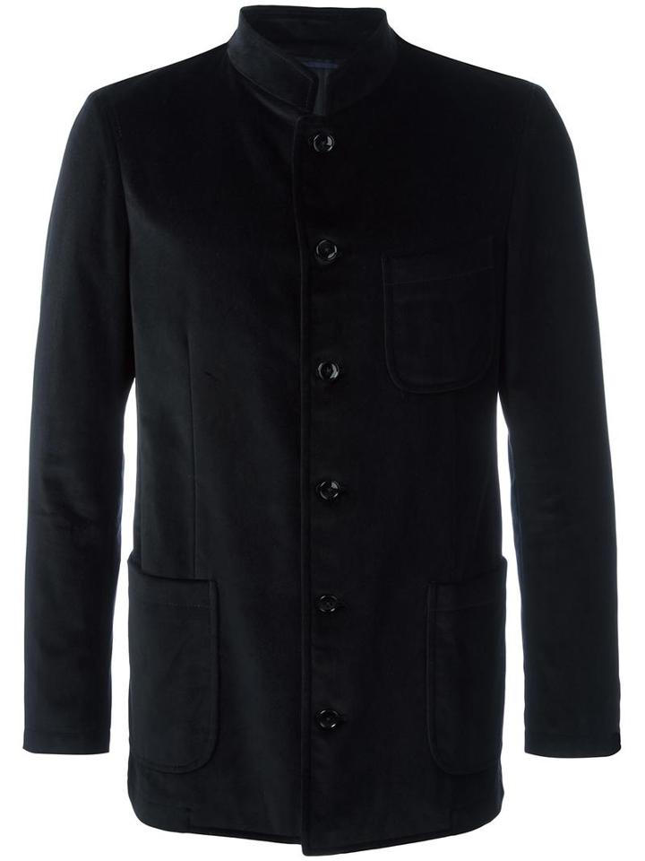 Mp Massimo Piombo Buttoned Jacket, Men's, Size: 50, Black, Cupro/cotton