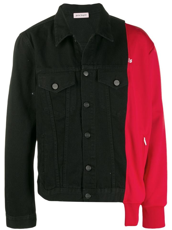 Palm Angels Hybrid Track Denim Jacket - Black