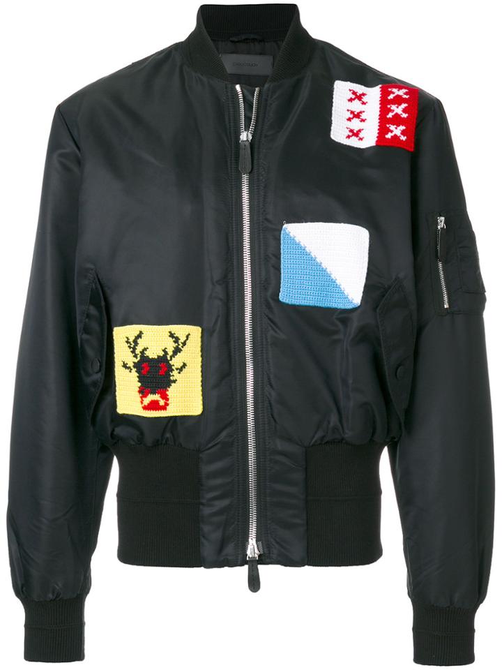 Jw Anderson Patched Bomber Jacket - Black