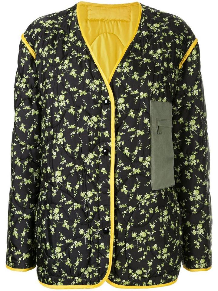 Nº21 Floral Print Quilted Jacket - Black