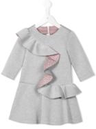 Fendi Kids Ruffle Insert Dress, Girl's, Size: 10 Yrs, Grey