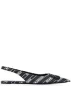 Balenciaga Bb Stripe Logo Ballerinas - Black