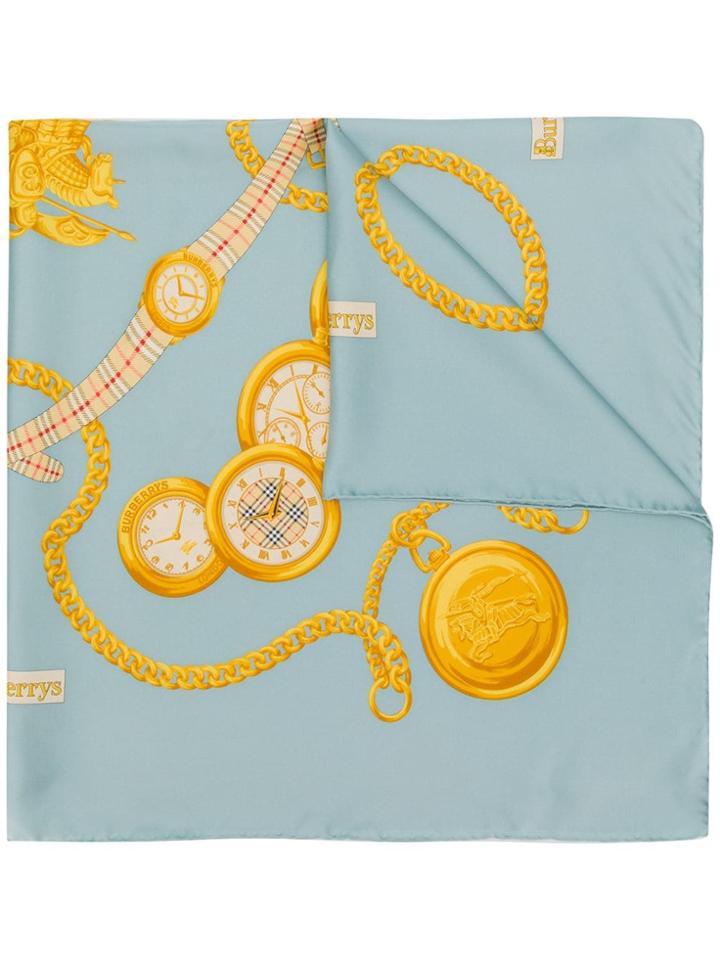 Burberry Archive Scarf Print Silk Square Scarf - Blue