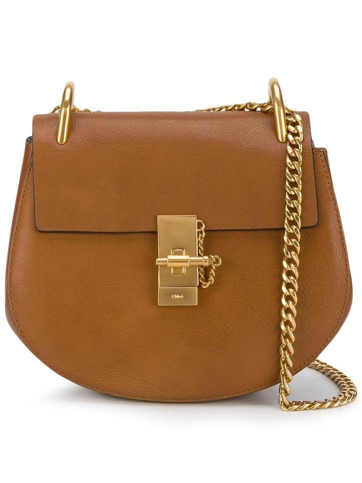Chloé Drew Shoulder Bag, Women's, Brown, Leather/metal